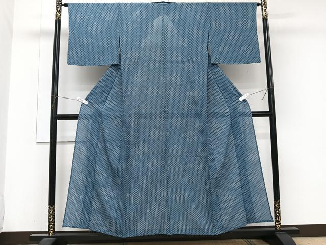平和屋着物＊夏物　江戸小紋　絽　松皮菱文　正絹　逸品　CABJ9777xi
