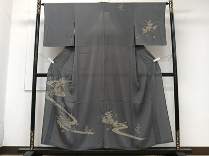 平和屋着物＊夏物　訪問着　絽縮緬　流水花筏　反端付き　正絹　逸品　未使用　CABJ9778xi