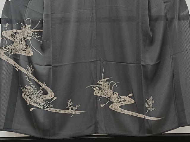 平和屋着物＊夏物　訪問着　絽縮緬　流水花筏　反端付き　正絹　逸品　未使用　CABJ9778xi