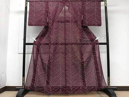 平和屋着物＊夏物　小紋　紗　枝草文　正絹　逸品　CABJ9779xi