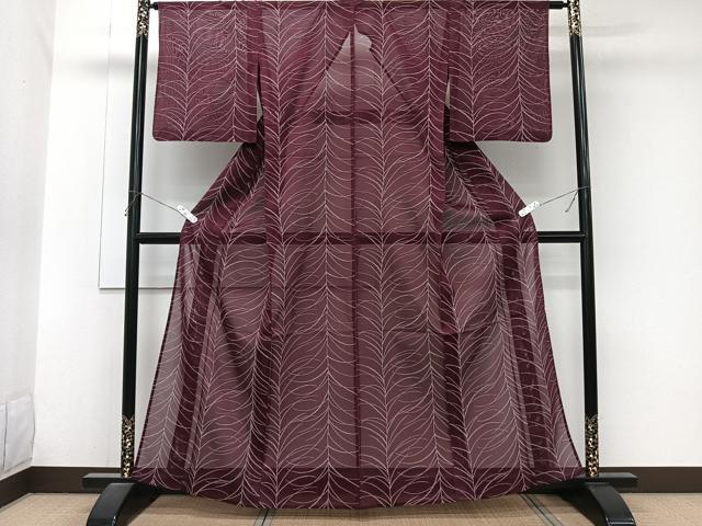 平和屋着物＊夏物　小紋　紗　枝草文　正絹　逸品　CABJ9779xi