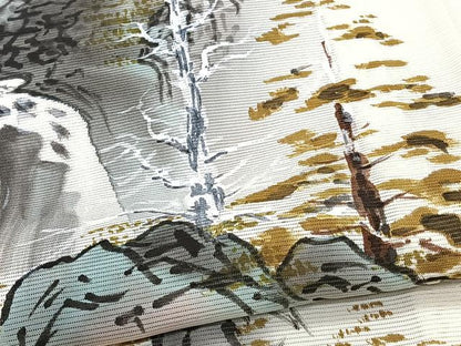 平和屋着物＊夏物　訪問着　絽　手描き　風景文　正絹　逸品　CABJ9781xi