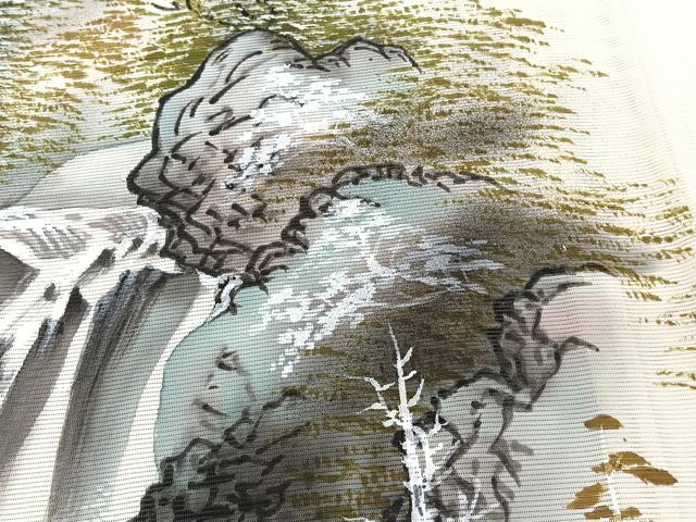 平和屋着物＊夏物　訪問着　絽　手描き　風景文　正絹　逸品　CABJ9781xi