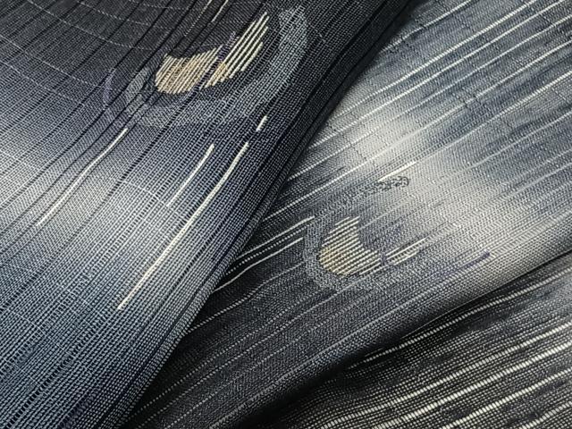 平和屋着物＊夏物　小紋　絽紬　月文様　暈し染め　正絹　逸品　CABJ9788xi