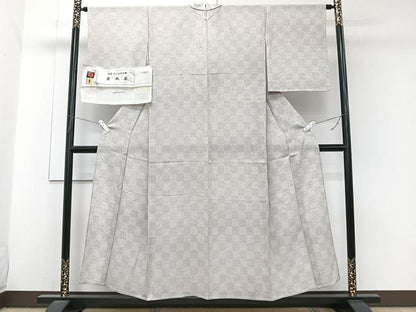 平和屋着物＊夏物　小紋　縦絽　京友禅　華風姿　反端付き　正絹　逸品　CABJ9789xi