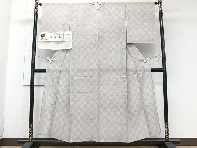 平和屋着物＊夏物　小紋　縦絽　京友禅　華風姿　反端付き　正絹　逸品　CABJ9789xi
