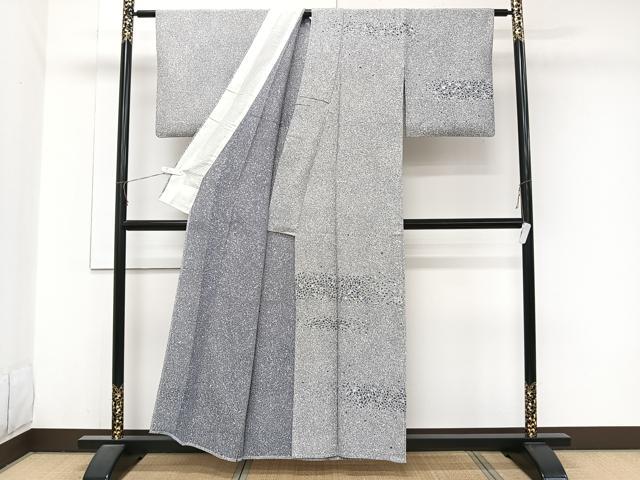 平和屋着物＊夏物　訪問着　絽　刺繍　霞文　たたき染め　銀彩　正絹　逸品　CABJ9790xi