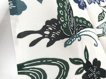平和屋着物＊夏物　小紋　絽　型染め　流水花蝶文　正絹　逸品　CABJ9791xi