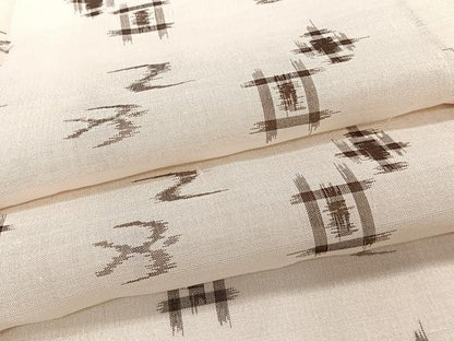 平和屋着物＊夏物　紗紬　琉球絣文様　正絹　逸品　CABJ9792xi