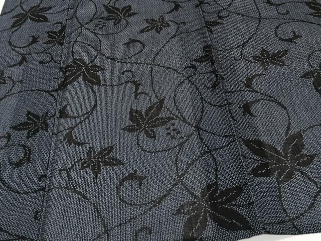平和屋着物＊夏物　夏結城　100亀甲　楓唐草文　正絹　逸品　未使用　CABJ9793xi