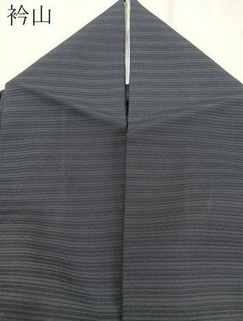 平和屋着物＊夏物　色無地　変わり絽　青褐色　正絹　逸品　CABJ9794xi