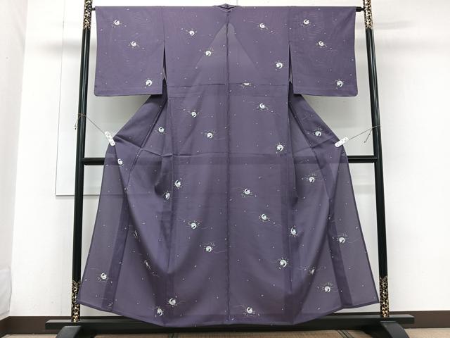 平和屋着物＊夏物　小紋　絽　月　兎　正絹　逸品　未使用　CABJ9796xi