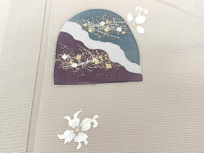 平和屋着物＊夏物　訪問着　絽　刺繍　抽象文様　金銀彩　正絹　逸品　未使用　CABJ9797xi