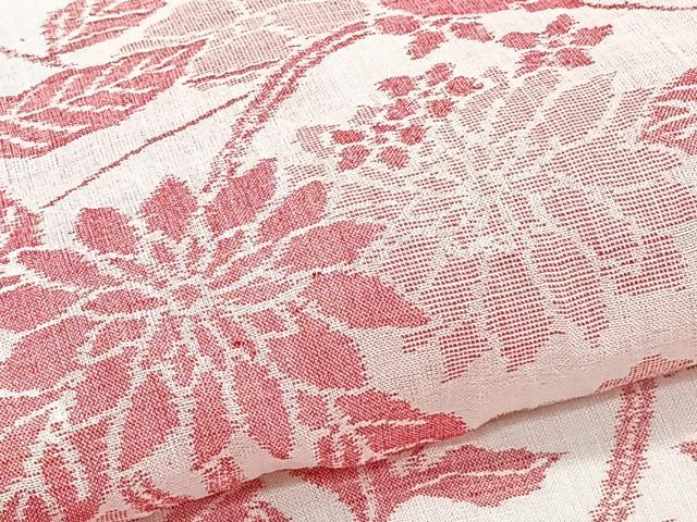 平和屋着物＊夏物　本場小千谷縮　草花文　麻　逸品　CABJ9798xi
