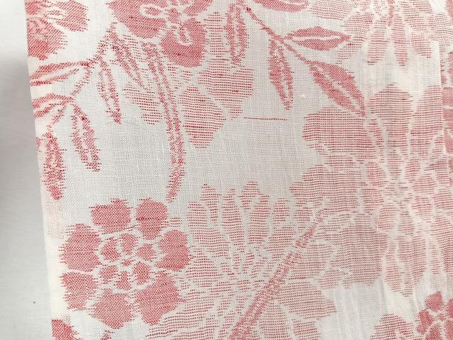 平和屋着物＊夏物　本場小千谷縮　草花文　麻　逸品　CABJ9798xi