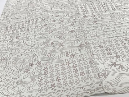 平和屋着物＊夏物　小紋　絽　流水草花文　正絹　逸品　CABJ9799xi