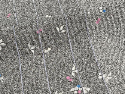 平和屋着物＊夏物　小紋　絽　東京染小紋　間道花文　反端付き　正絹　逸品　CABJ9800xi