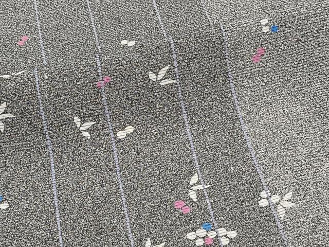 平和屋着物＊夏物　小紋　絽　東京染小紋　間道花文　反端付き　正絹　逸品　CABJ9800xi