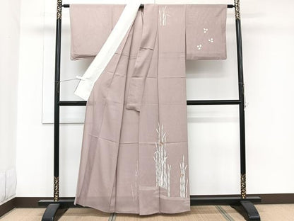 平和屋着物＊夏物　訪問着　絽　駒刺繍　木賊花文　正絹　逸品　CABJ9802xi