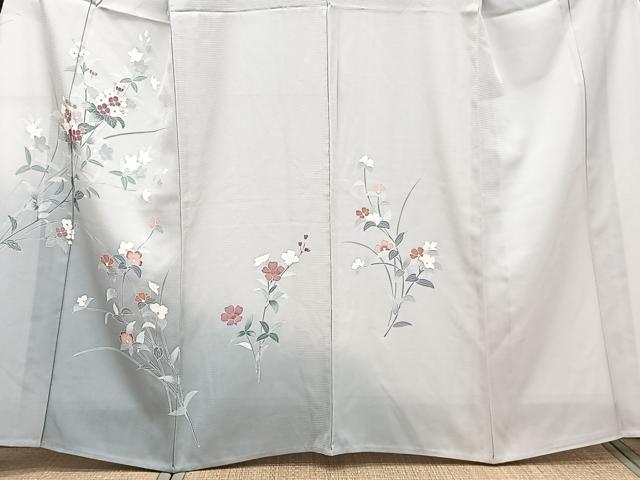 平和屋着物＊夏物　訪問着　絽　友禅　枝草花文　正絹　逸品　CABJ9804xi