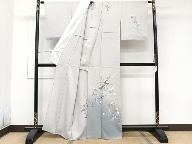 平和屋着物＊夏物　訪問着　絽　友禅　枝草花文　正絹　逸品　CABJ9804xi