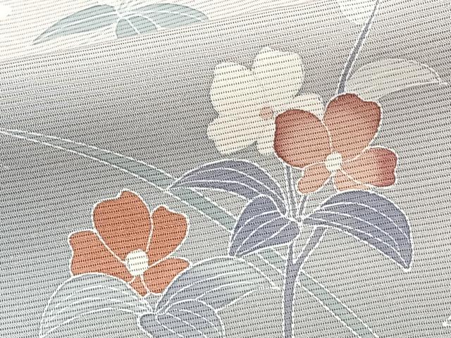 平和屋着物＊夏物　訪問着　絽　友禅　枝草花文　正絹　逸品　CABJ9804xi