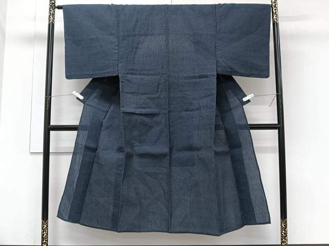 平和屋着物＊夏物　男性　本場小千谷縮　霞文　麻　逸品　CABJ9810xi