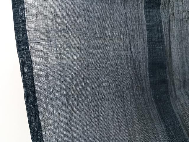平和屋着物＊夏物　男性　本場小千谷縮　紺青色　麻　逸品　CABJ9812xi