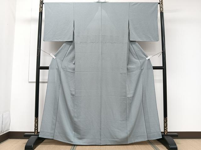平和屋着物＊夏物　小紋　絽縮緬　鱗文　正絹　逸品　CABJ9813xi