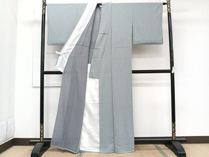 平和屋着物＊夏物　小紋　絽縮緬　鱗文　正絹　逸品　CABJ9813xi