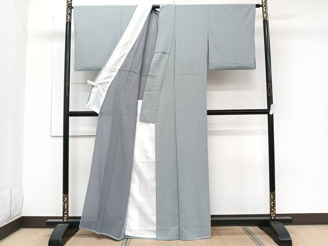 平和屋着物＊夏物　小紋　絽縮緬　鱗文　正絹　逸品　CABJ9813xi