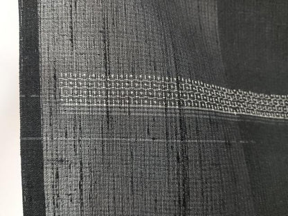 平和屋着物＊夏物　夏結城　100亀甲　横段飛び亀甲柄　黒地　正絹　逸品　未使用　CABJ9814xi