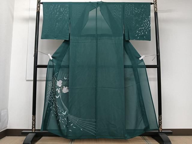 平和屋着物＊夏物　訪問着　絽　花蝶文　銀彩　鈴乃屋扱い　正絹　逸品　CABJ9817xi