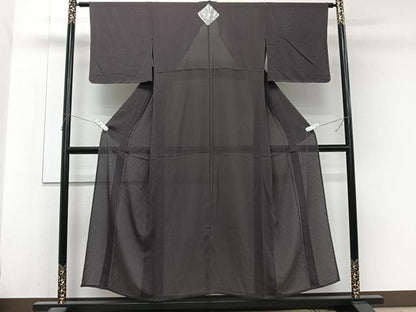 平和屋着物＊夏物　色無地　絽縮緬　紫黒色　正絹　逸品　未使用　CABJ9818xi