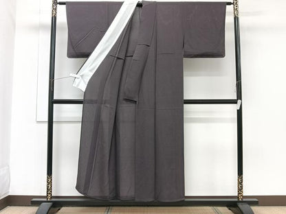 平和屋着物＊夏物　色無地　絽縮緬　紫黒色　正絹　逸品　未使用　CABJ9818xi