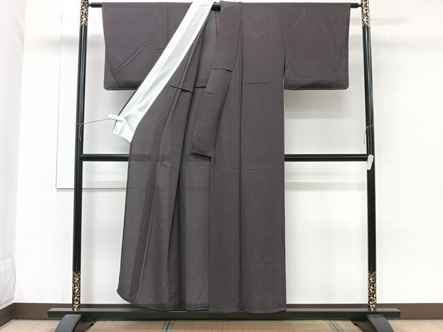 平和屋着物＊夏物　色無地　絽縮緬　紫黒色　正絹　逸品　未使用　CABJ9818xi