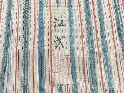 平和屋着物＊夏物　小紋　縦絽　作家物　縞　正絹　逸品　CABJ9820xi