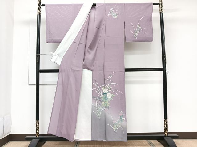 平和屋着物＊夏物　訪問着　絽　籬草花文　銀彩　正絹　逸品　CABJ9821xi