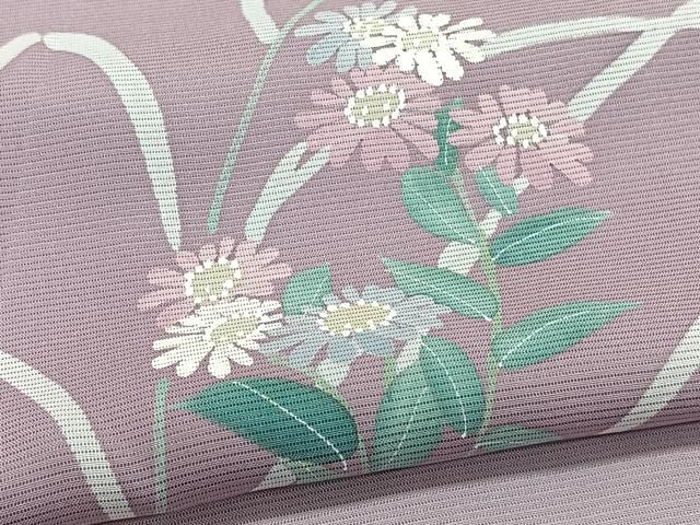 平和屋着物＊夏物　訪問着　絽　籬草花文　銀彩　正絹　逸品　CABJ9821xi