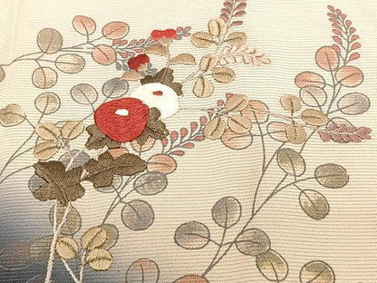 平和屋着物＊夏物　訪問着　絽　刺繍　萩花文　暈し染め　金彩　正絹　逸品　CABJ9822xi