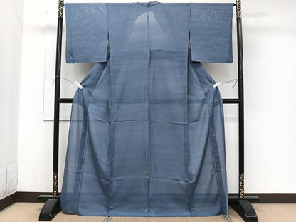 平和屋着物＊虹色創家　本郷大田子　夏物　小紋　絽　霞文　暈し染め　正絹　逸品　CABJ9824xi