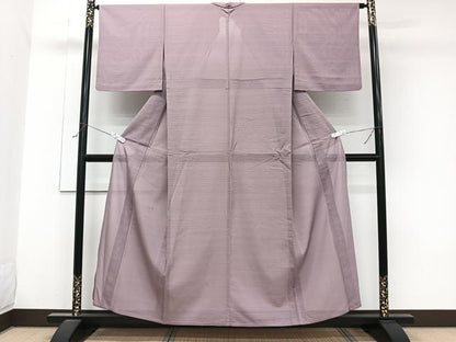 平和屋着物＊夏物　色無地　変わり絽　紅藤色　正絹　逸品　CABJ9833xi