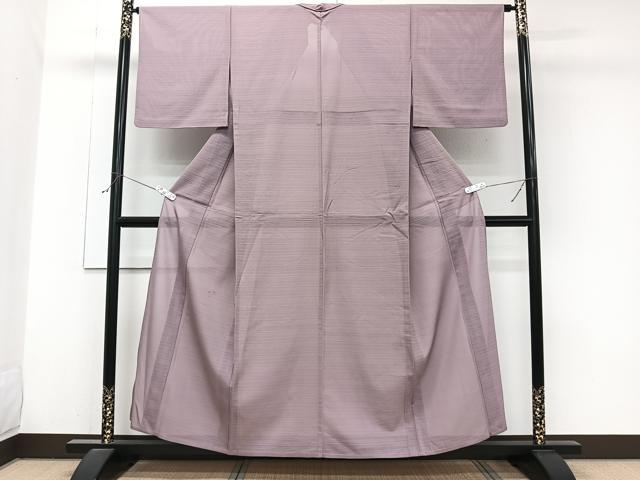 平和屋着物＊夏物　色無地　変わり絽　紅藤色　正絹　逸品　CABJ9833xi