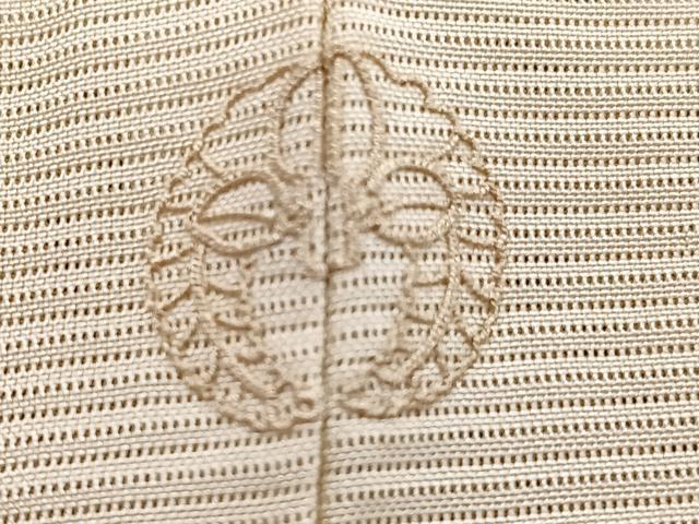平和屋着物＊中国三大刺繍　スワトウ刺繍　総刺繍　夏物　無地絵羽訪問着　絽　正倉院鳳凰花文　卵色　正絹　逸品　未使用　CABJ9836xi