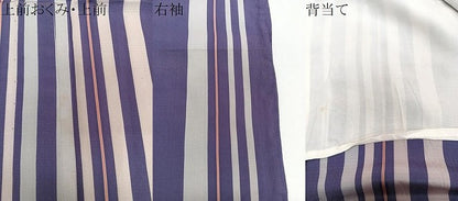 平和屋着物＊夏物　お召　間道　正絹　逸品　CABJ9837xi