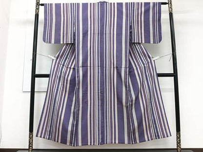 平和屋着物＊夏物　お召　間道　正絹　逸品　CABJ9837xi