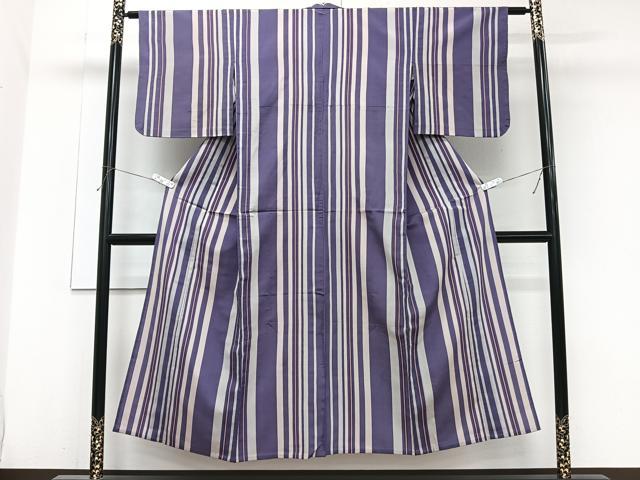 平和屋着物＊夏物　お召　間道　正絹　逸品　CABJ9837xi