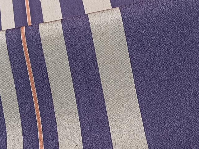 平和屋着物＊夏物　お召　間道　正絹　逸品　CABJ9837xi