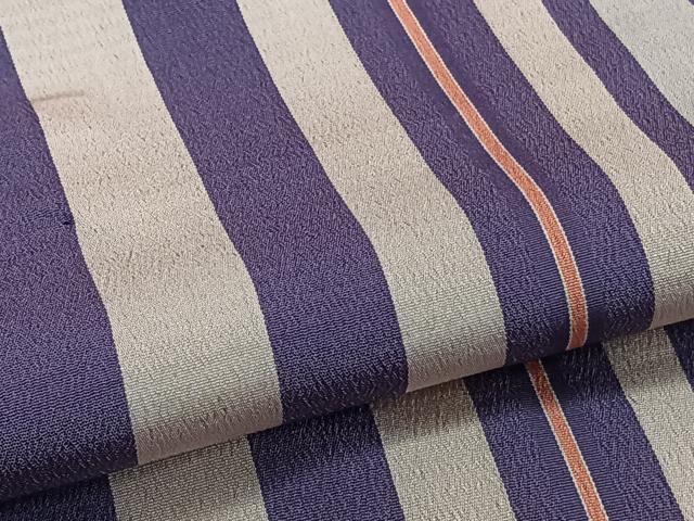 平和屋着物＊夏物　お召　間道　正絹　逸品　CABJ9837xi