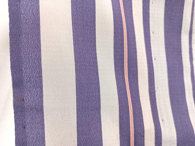 平和屋着物＊夏物　お召　間道　正絹　逸品　CABJ9837xi